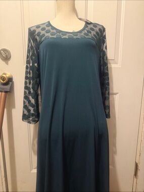 Nina Leonard A-Line Dress with Sheer Sleeves